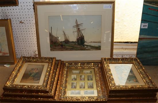 Collection of Baxter prints & w.col - Shoreham harbour by J.G.S. 1879.